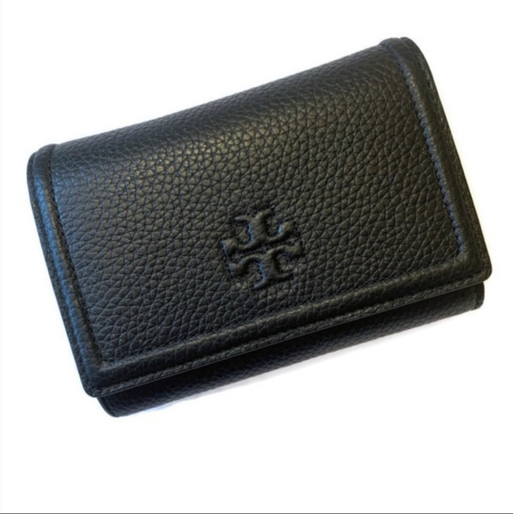 Tory Burch Black THEA MEDIUM FLAP WALLET
